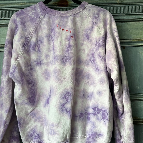 Clare V. - Sweatshirt in Violet Tie Dye w/ Poppy Lips Size L - Picture 7 of 10